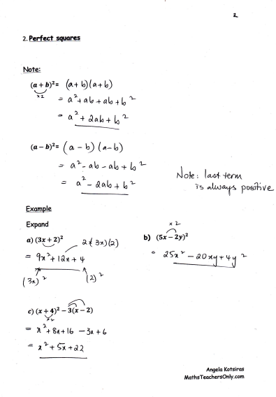 Y9 Algebra Unit – Maths Teachers Only